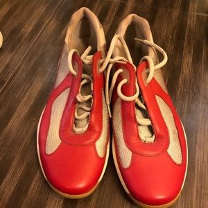 Prada sneakers in red size 11